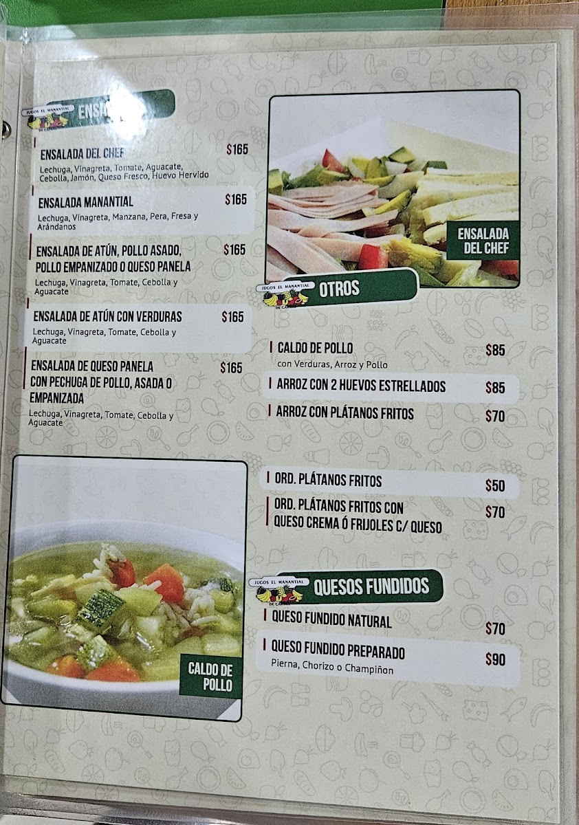 Jugos El Manantial de Cardel Menu - Image 1