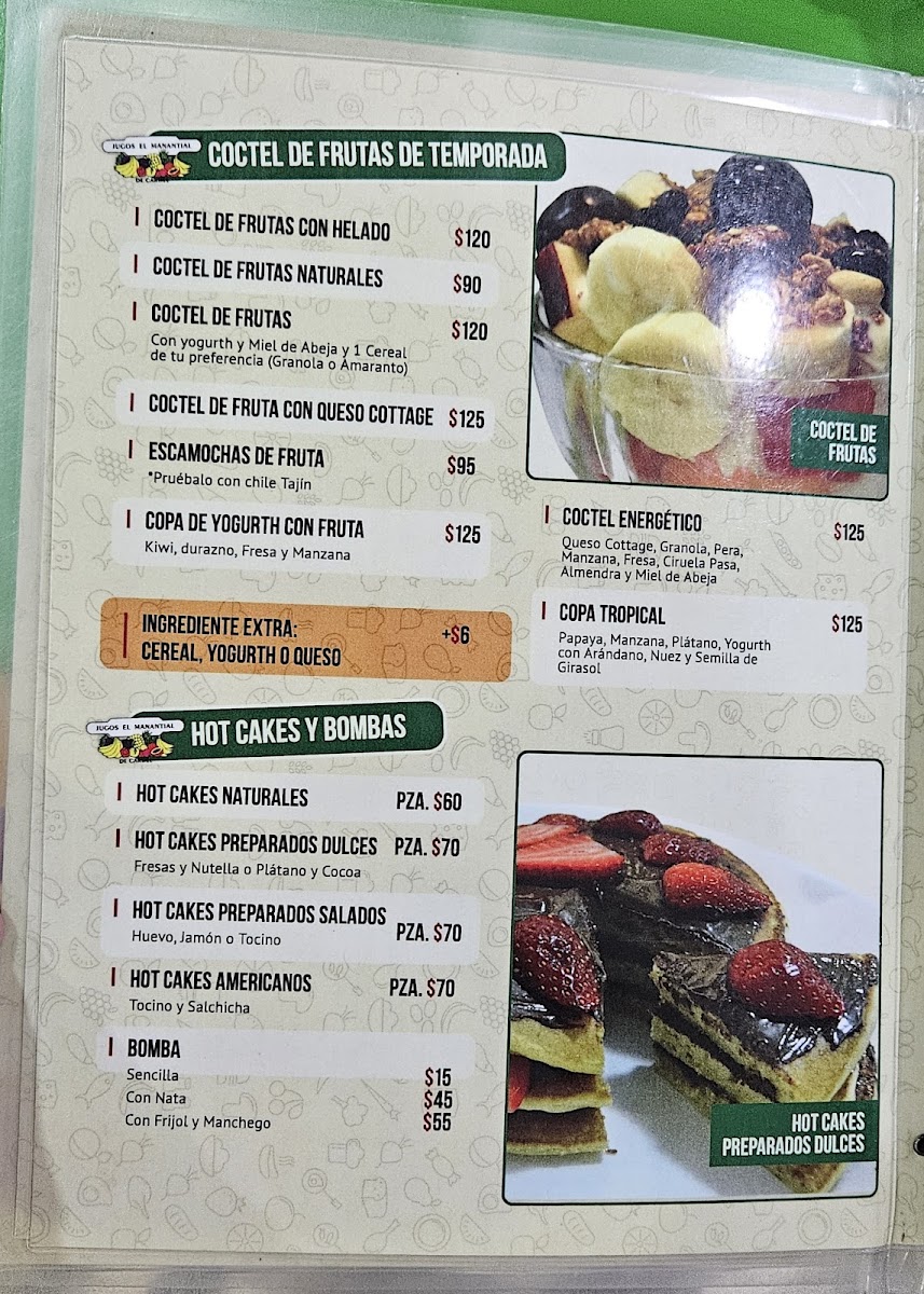 Jugos El Manantial de Cardel Menu - Image 2