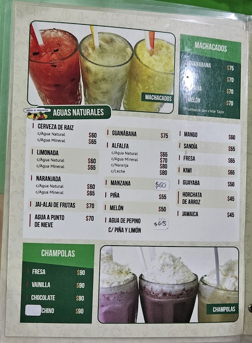 Jugos El Manantial de Cardel Menu - Image 5
